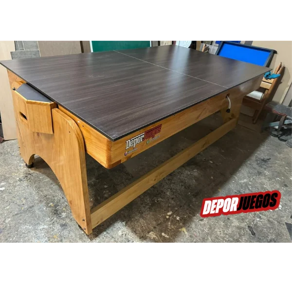 Mesa multifuncional 4 en 1 giratoria en pino - Vista 8