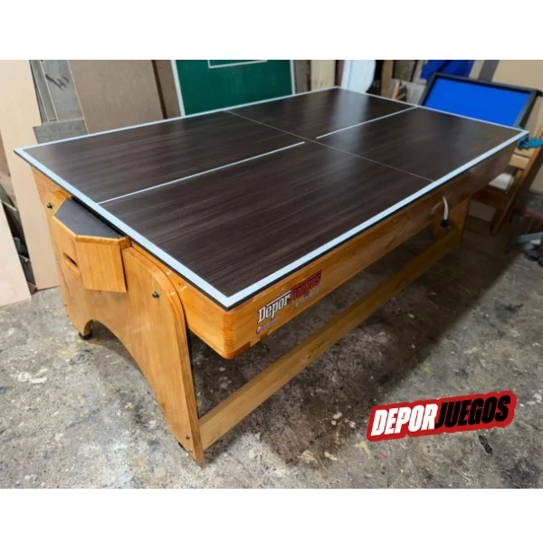 Mesa multifuncional 4 en 1 giratoria en pino - Vista 5