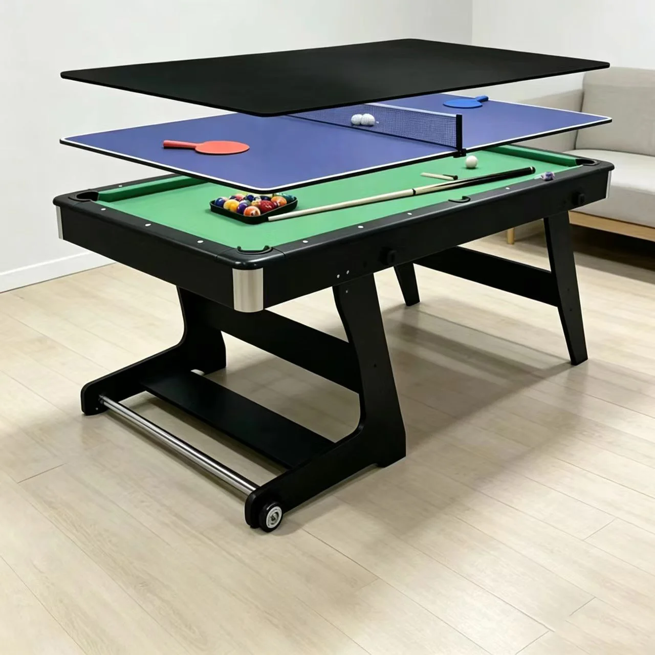 mesa de pool plegable 3 en 1 - Vista 1